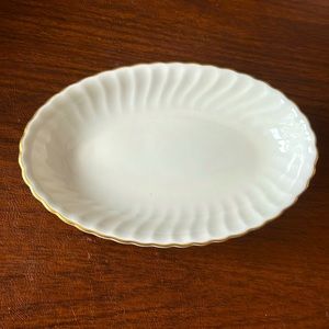 Syracuse Fine China Oval Relish Dish Silhouette Wedding Ring Pattern